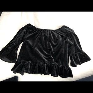 Lovely black velvet Sanctuary off the shoulder top